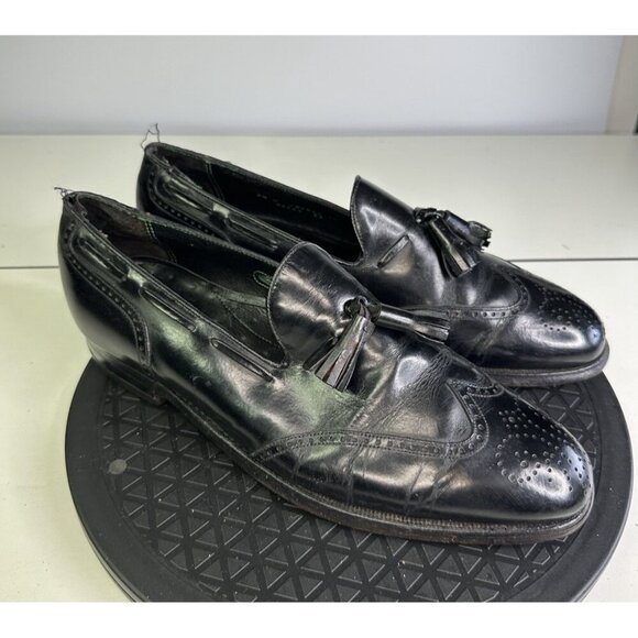 Florsheim Imperial Mens Leather Tasseled Loafers Shoes Size 9.5 C Black Slip On - Picture 2 of 9